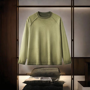 เสื้อยืดแขนยาวสำหรับผู้ชายเสื้อยืดผ้าฝ้าย100% 240กรัมดีไซน์สีพื้นออกแบบโลโก้ได้ตามต้องการ - Product Image 3