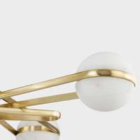 Lustre rond LED de luxe américain de 52 pouces en laiton vintage pour salon, chambre à coucher, salle d'étude