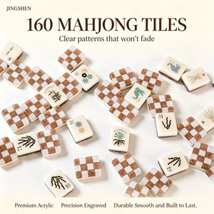 Jeu <span class=keywords><strong>de</strong></span> Mahjong Américain Thème Océan en Acrylique Pliable <span class=keywords><strong>de</strong></span> Qualité Supérieure avec Motifs Coralliens pour Réunions Familiales - Product Image 1