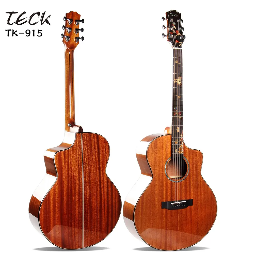 TK-915 оптовая продажа тек гитары хорошая цена Высокое качество OEM задник, однотонный цвет, красное дерево акустическая гитара