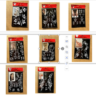 MOQ 10 pièces, Personnalisable, Pochoirs au henné en papier et PVC pour l'art corporel musulman, Tatouages temporaires pour mains, pieds et bras, pour application par trempage, Cadeaux de fête