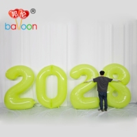 Ballon Chiffre Géant 2m en Nylon Vert pour Nouvel An, 78 Pouces, Personnalisable, Année 2027 2028, pour Fêtes, Anniversaires de Bébé, Gonflable à l'Hélium