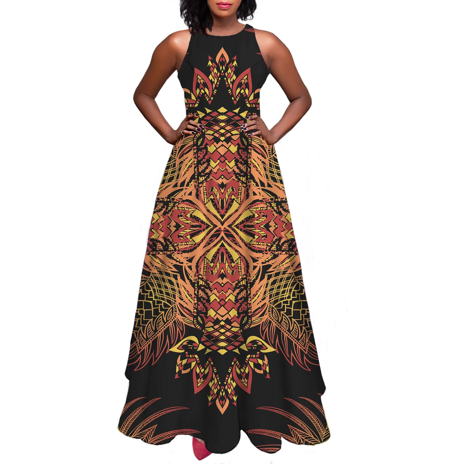 Wholesale A-Line American Dress African Formal Sleeveless Long Evening Dresses Women Customize Sexy Maxi Dress For Wedding Party