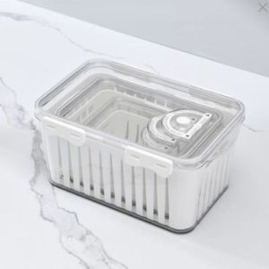 Niêm Phong Rau Trái Cây Tươi Sườn Núi Tổ Chức Lưu Trữ Bin Nhựa Thực Phẩm Lưu Trữ Hộp Tủ Lạnh Rau Container Với Cống - Product Image 5