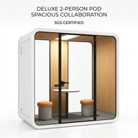 Cabine de réunion insonorisée moderne pour 2 personnes, 1,3 m de profondeur, extra spacieuse, avec induction radar pour une intimité acoustique optimale