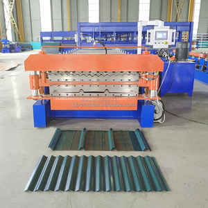 กระเบื้องเคลือบลูกฟูกประเภทและซี่โครงประเภท PPGI GI PPGL GL 2 In 1สองชั้นเหล็กแผ่นหลังคาโลหะม้วนเครื่องขึ้นรูป - Product Image 3