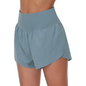 FOXA Pantalones cortos para correr de cintura alta para mujer con forro de malla y bolsillo con cremallera, pantalones cortos transpirables de secado rápido para entrenamiento - Product Image 1