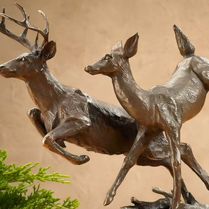 Modern tasarım dökme bronz boğa heykel bahçe dekorasyon yaşam boyutu bronz geyik at heykelleri - Product Image 2