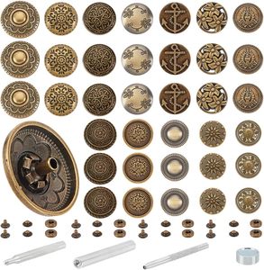Kit de boutons-pression en cuir AHANDMAKER, boutons-pression Mm, boutons pour artisanat du cuir, vestes, jeans, vêtements, sacs - Product Image 1