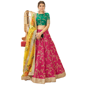 Mesmerizing <b>Pink</b> Sequins Art Silk Reception Wear Lehenga Choli Elegant Party Wear for Women - Product Image 1