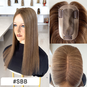 Topper capillaire populaire pour femmes 3x5.5 Mono Topper, extensions de cheveux naturels à clips pour femmes souffrant de cheveux clairsemés ou de calvitie # SBB - Product Image 5