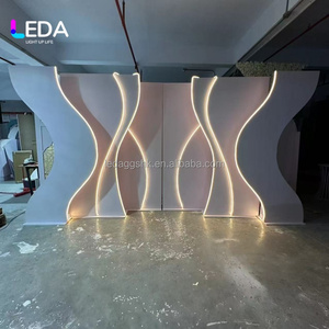 LEDA New Design White Wedding <b>Backdrop</b> With Warm Light Wedding Stage Decoration Led Acrylic <b>Backdrop</b> for Events Decor - Product Image 3