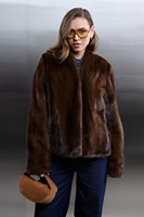 2025 Neuer Luxus-Kurz-Nerz-Pelzmantel für Damen High-End-Winter oberbekleidung mit V-Ausschnitt und Polyester futter