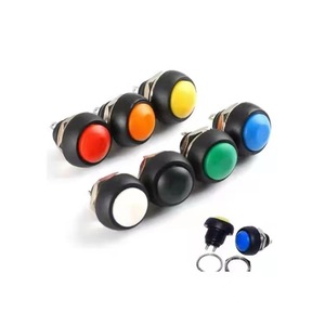 12mm Red Mushroom Head Emergency Stop <b>Push</b> <b>Button</b> <b>Switch</b> Black Plastic Self-locking <b>Push</b> <b>Button</b> <b>Switch</b> - Product Image 1