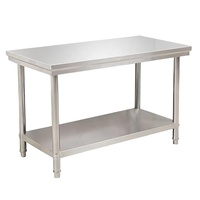 Table de préparation de cuisine modulaire 4FT 5FT amovible à 2 niveaux en acier inoxydable avec étagère inférieure pour la maison, le bureau, le restaurant, l'hôtel