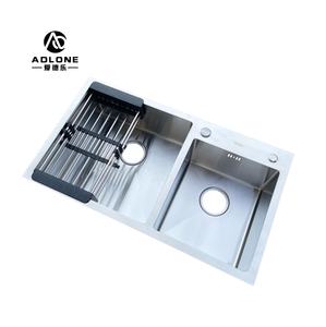 Évier de cuisine carré en acier inoxydable 80*45, double vasque encastré avec caractéristiques intelligentes, durable et élégant - Product Image 5