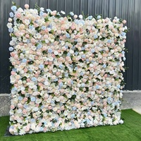 Großhandel Hochwertige Bunte Künstliche Blumenwand-Rolle 8ft*8ft Blumenpanel für Hochzeitsdekorationen
