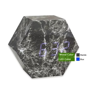 Khuyến Mãi Mới Lớn Hiển Thị Phòng Khách Trang Trí Nội Thất Lục Giác Điều Khiển Bằng Giọng Nói LED Đồng Hồ Bằng Gỗ LED Tối Giản Kỹ Thuật Số Bàn Đồng Hồ Báo Thức - Product Image 2