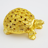 Figurines d'animaux de luxe en gros, ornement décoratif à base de cristal de tortue d'argent