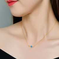 Collier personnalisé en argent sterling S925 avec trèfle à quatre feuilles porte-bonheur, boucles d'oreilles en turquoise de luxe à la française, ensemble de bijoux pour femmes