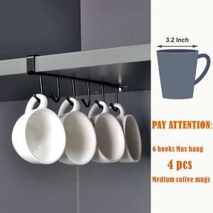 Porte-gobelet sous armoire, porte-crochets <span class=keywords><strong>de</strong></span> rangement pour objets <span class=keywords><strong>de</strong></span> <span class=keywords><strong>cuisine</strong></span> légers, porte-crochet pour armoire <span class=keywords><strong>de</strong></span> <span class=keywords><strong>cuisine</strong></span> - Product Image 3