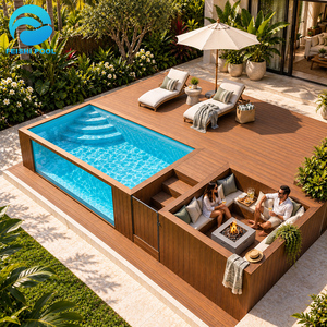 <span class=keywords><strong>Piscine</strong></span> Conteneur <span class=keywords><strong>Hors</strong></span> <span class=keywords><strong>Sol</strong></span> Personnalisée en WPC pour Terrasse, Grande Maison de Jardin Préfabriquée de Luxe pour Adultes, Piscines Extérieures de 20 et 40 pieds - Product Image 1