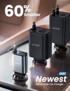 <span class=keywords><strong>Chargeur</strong></span> de <span class=keywords><strong>voiture</strong></span> rétractable Lamicall PT-47 57W, adaptateur de charge rapide USB C, enrouleur de cordon d'alimentation automatique, prise allume-cigare, téléphone portable - Product Image 3