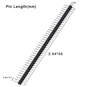스콘다르 OEM 단일 행 수직 40 핀 헤더 2.54 2.54mm 남성 여성 소켓 분리형 헤더 보드 PCB Berg 커넥터