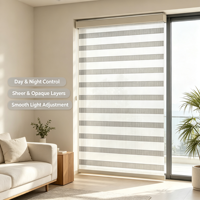 Stores zébrés électriques intelligents imperméables anti-UV, couleur personnalisée, double couche, stores Shangri-La pour fenêtres de cuisine, salle de bain, bureau