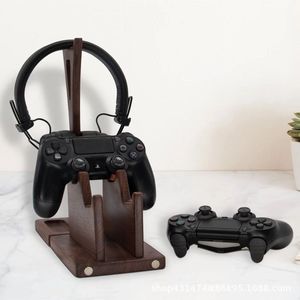 Cross-border wooden headset <b>stand</b> adjustable <b>controller</b> storage rack with headphone <b>stand</b> and game <b>controller</b> <b>stand</b> - Product Image 1