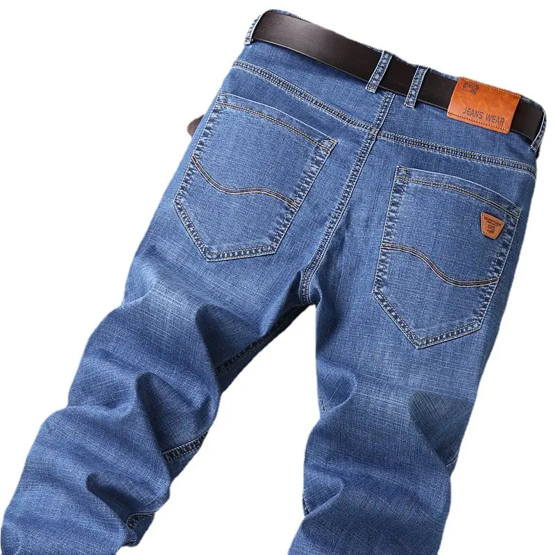 Wholesale Korean Business Straight Tube Casual Pants Men's Jeans Men's Jeans Black Colours Size 34