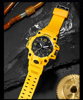 Montres de Sport Tendance pour Hommes Montre Électronique Numérique Étanche à LED en Caoutchouc Multifonction Relojes Para Hombres
