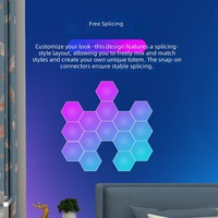 Paneles de Luz RGB Hexagonales en Forma de Panal, Lámpara de Pared con Tecnología Quantum Splicing, Soporte para Dimmer, Sensor de Sonido, Decoración para Sala de Juegos, Recargable por USB y CA