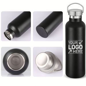 Custom logo Double Wall Vacuum Reusable Travel Metal <b>Flask</b> Hot Sale Insulated Hiking Sports Standard Mouth Water Bottle - Product Image 3