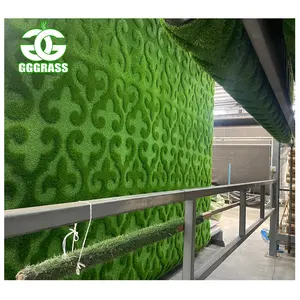 Artificial Grass With Pattern Carpet Logo Mat Synthetic Turf Portable Flooring Styles Fake Lawn Wall Decoration