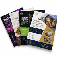 Flyers, brochures, dépliants et affiches personnalisés A4 tri-pliés ; impression offset couleur UV recto-verso