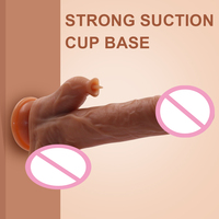 Jouets sexuels réalistes en silicone de 8 pouces, télécommandés et sûrs pour le corps, avec fonction chauffante, pour femmes, masturbateur télescopique pour stimulation vaginale