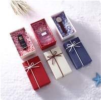 Boîte d'emballage en carton rigide personnalisée en gros, avec couvercle et base blancs, bleus et rouges, pour maquillage, rouge à lèvres, parfum, cadeau