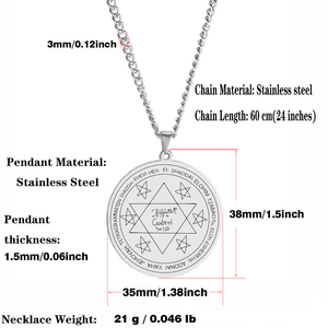 HLSS646 <span class=keywords><strong>Lamen</strong></span> de Gabriel Gouverneur angélique de la Lune Amulette Talisman Gravure au laser Collier pendentif en acier inoxydable - Product Image 2