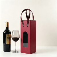Boîte cadeau pour vin simple, en carton rigide, écologique, recyclable, avec poignée, logo personnalisé, finition mate, vente en gros