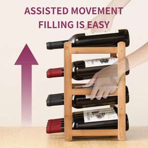 Zc Tùy Chỉnh 4-Tier Elegantwine Giá Đơn Lập Sàn Rượu Vang Giữ Chai Rượu Vang Lưu Trữ Rượu Vang Giá Countertop - Product Image 6