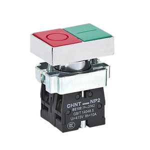 Interruptores de Botón Pulsador de Doble Cabezal Iluminados NP2 250V IP54 IK09 10A 1NO1NC para Parar y Arrancar - Product Image 1
