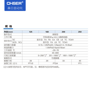Cylindre à tige de liaison standard de grand diamètre Airtac modèle SC160X600 300 SC160*300 Type de filtre Cylindre pneumatique standard Fabricant - Product Image 3