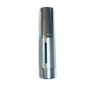 Flacon <span class=keywords><strong>pompe</strong></span> sans air en aluminium argenté de 15 ml avec impression sérigraphique pour sérum de soin de la peau, nettoyant visage et shampoing - Product Image 1