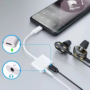 <span class=keywords><strong>Adaptateur</strong></span> audio 2 en 1 direct d'usine USB C vers 3.5mm type-c/double câble auxiliaire de charge de type C pour connecteur d'écouteurs filaires Samsung - Product Image 3