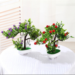 Plantas Artificiales Qi Xing en Maceta de 27x27 cm, Decoración Floral de Plástico para Hogar, Escritorio, Accesorios para Bodas - Product Image 1