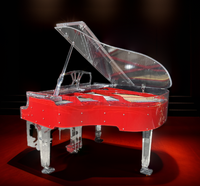 Piano acoustique de luxe en acrylique de haute qualité, style mécanique, avec clavier de piano à queue, moulage et découpe personnalisables, couleur au choix