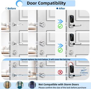 Cerradura Inteligente UEMON con Manija, Entrada sin Llave, Acceso Remoto, Huella Dactilar, Teclado, Compatible con Google Home y Control por Voz <span class=keywords><strong>Alexa</strong></span>, Funciona con Batería - Product Image 5