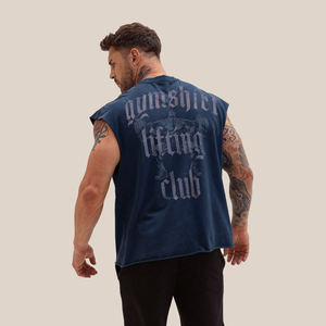 制造商定制 220gsm 无袖男士衬衫 DTF DTG 印花健身运动训练健身加码男士背心 - Product Image 3