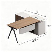 Bureau de direction en L moderne pour entreprise, avec rangement intégré et poste de travail de superviseur en coin ouvert